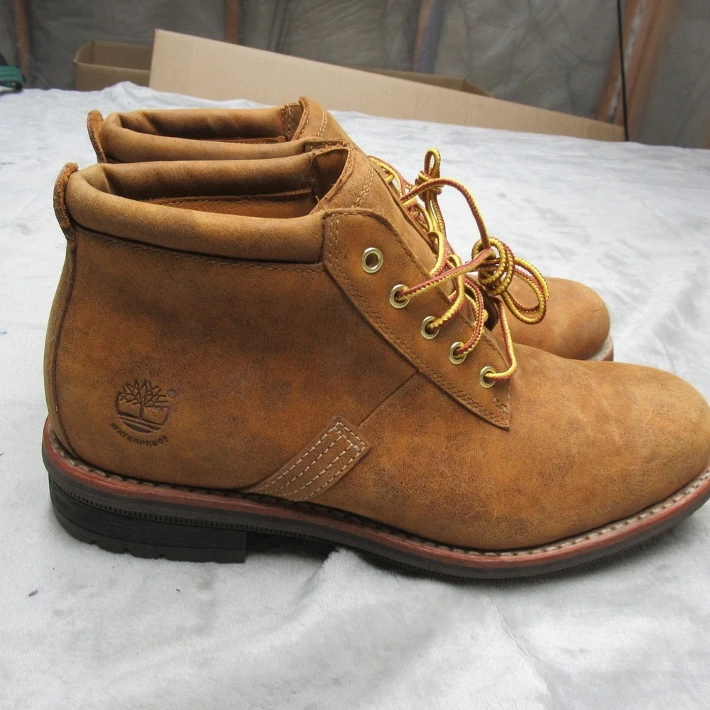 Timberland Mens Boots 9 Brown Leather Westbank Chukka Waterproof Lace-Up Outdoor